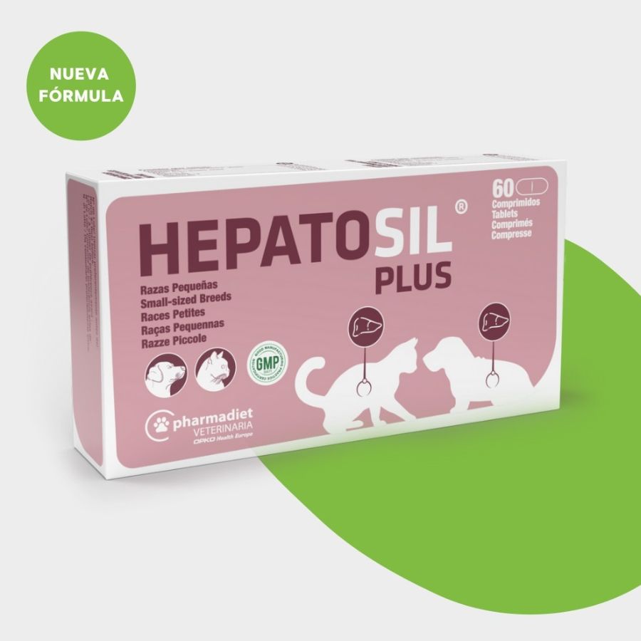 Hepatosil Razas Pequeñas y Gatos 60 Comprimidos protege el hígado, ayuda a regenerar células hepáticas y favorece la eliminación de toxinas.