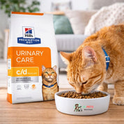 Hills C/D Gato Cuidado Urinario 1,8 kg ayuda a disolver cálculos y reduce su recurrencia. Con pollo, S+OXSHIELD y soporte clínico urinario.