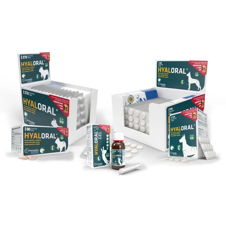 Hyaloral Razas Grandes y Gigantes 360, condroprotector avanzado para perros de gran tamaño. Mejora la movilidad y protege las articulaciones.