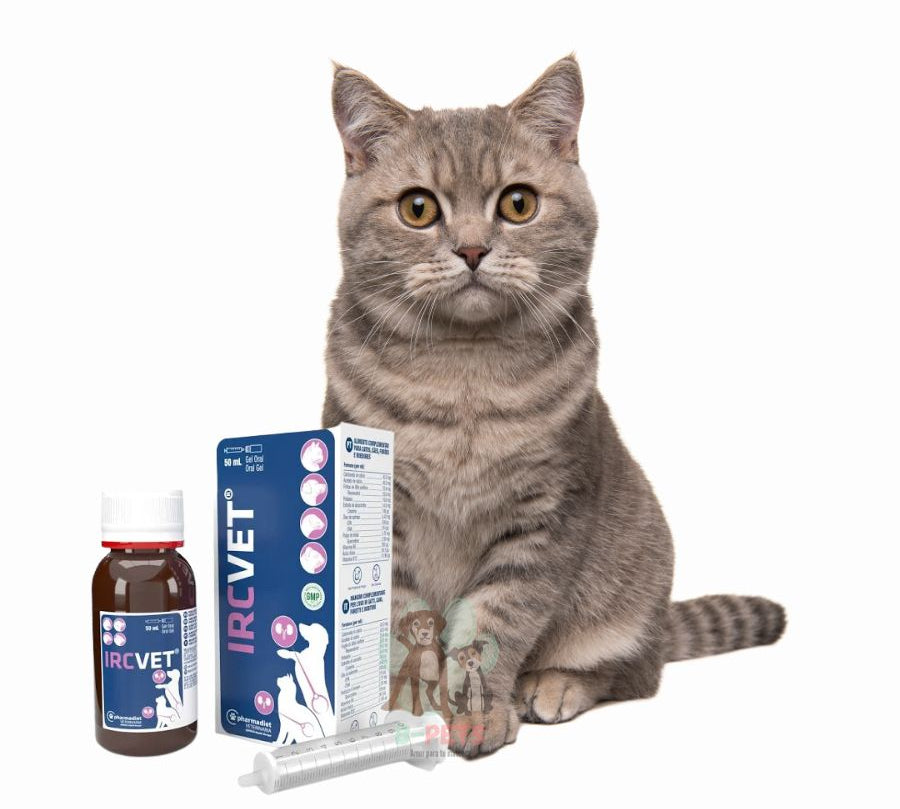 IRC VET Gel 50 ml, suplemento renal con quercetina, omega 3 y vitaminas, ideal para perros, gatos y pequeños animales con insuficiencia renal.
