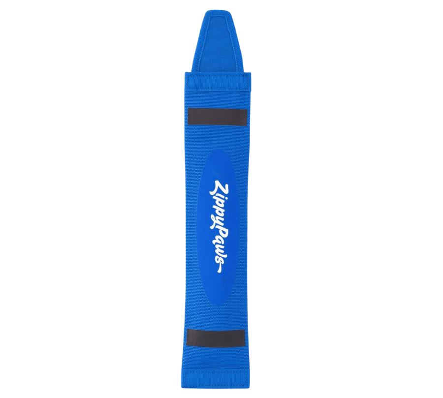 Juguete chirriante para perros con forma de crayón azúl, ideal para perros mordedores que gustan de sonidos.🐾