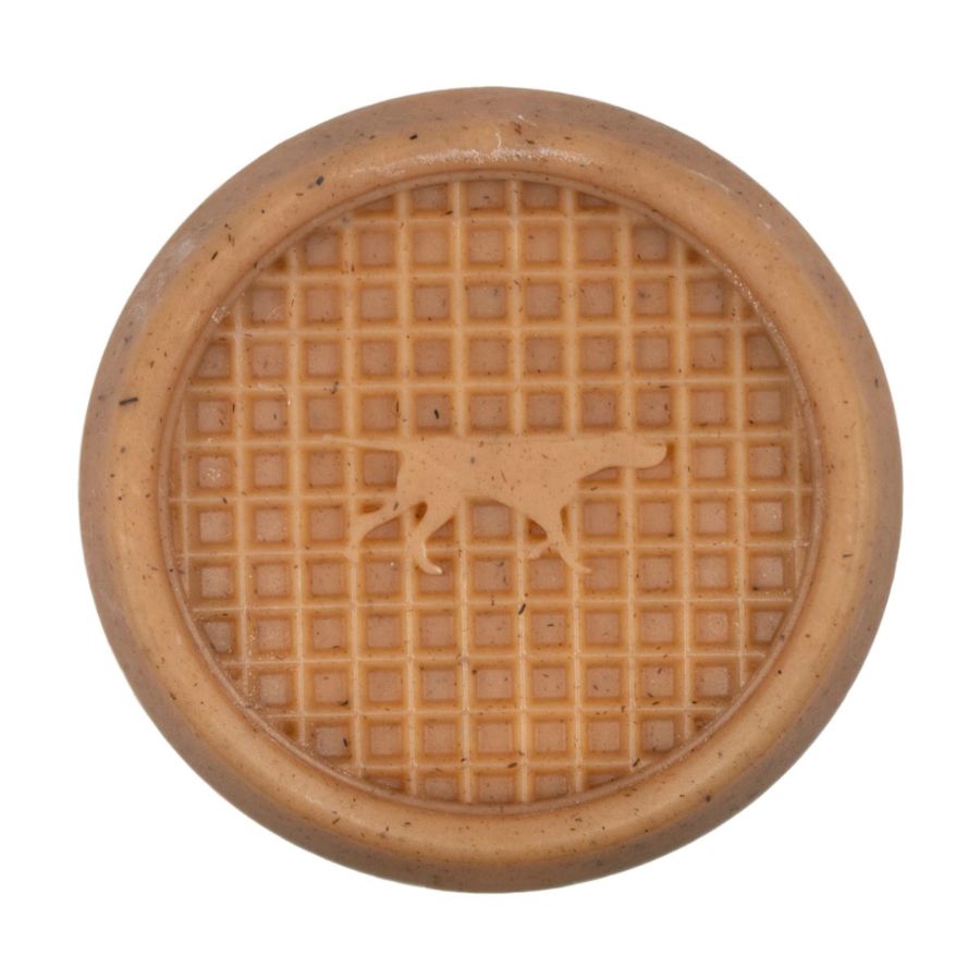 Juguete Waffle Masticable Sabor Tocino 🐾, duradero y divertido con aroma a tocino, ideal para masticar y jugar con snacks. Apto para perros activos.