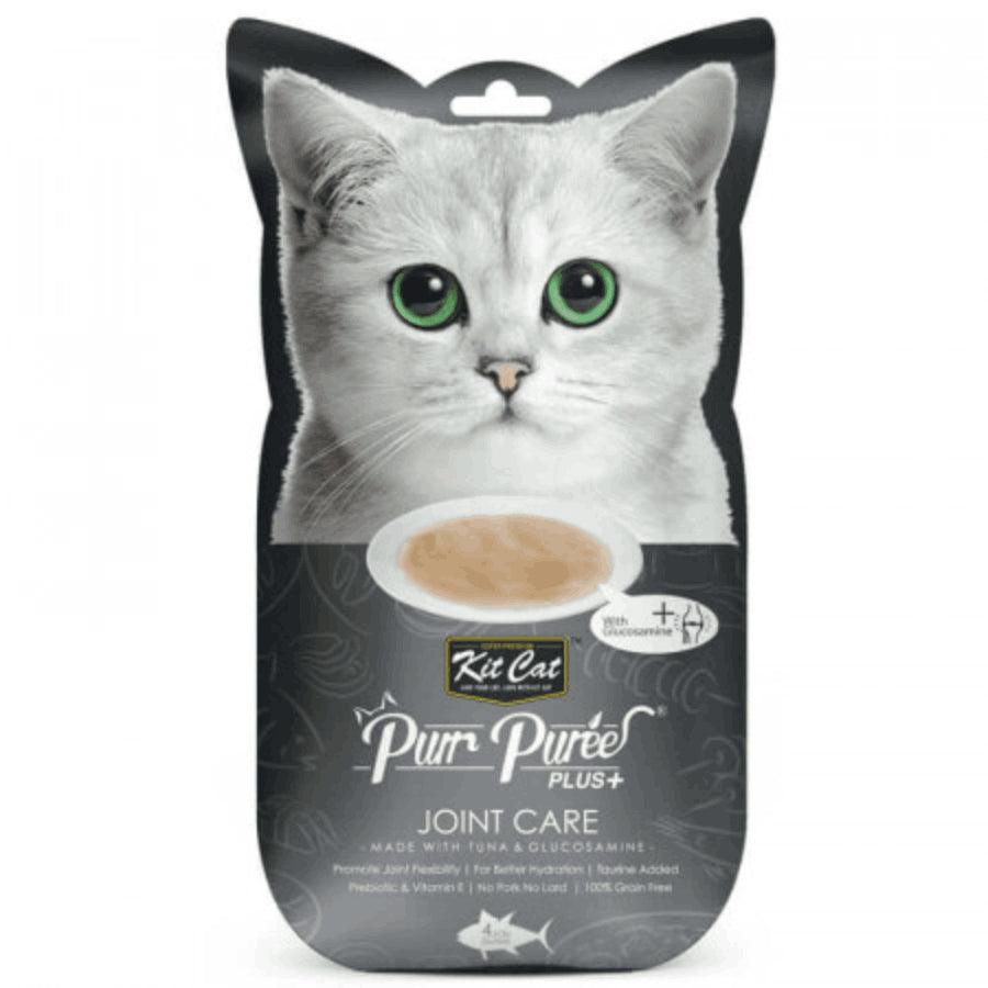 Kit Cat Purr Plus Joint Care Atún: Snack para gatos con glucosamina y atún fresco. Natural, bajo en calorías y enriquecido con Omega 3, Taurina y Vitamina E.