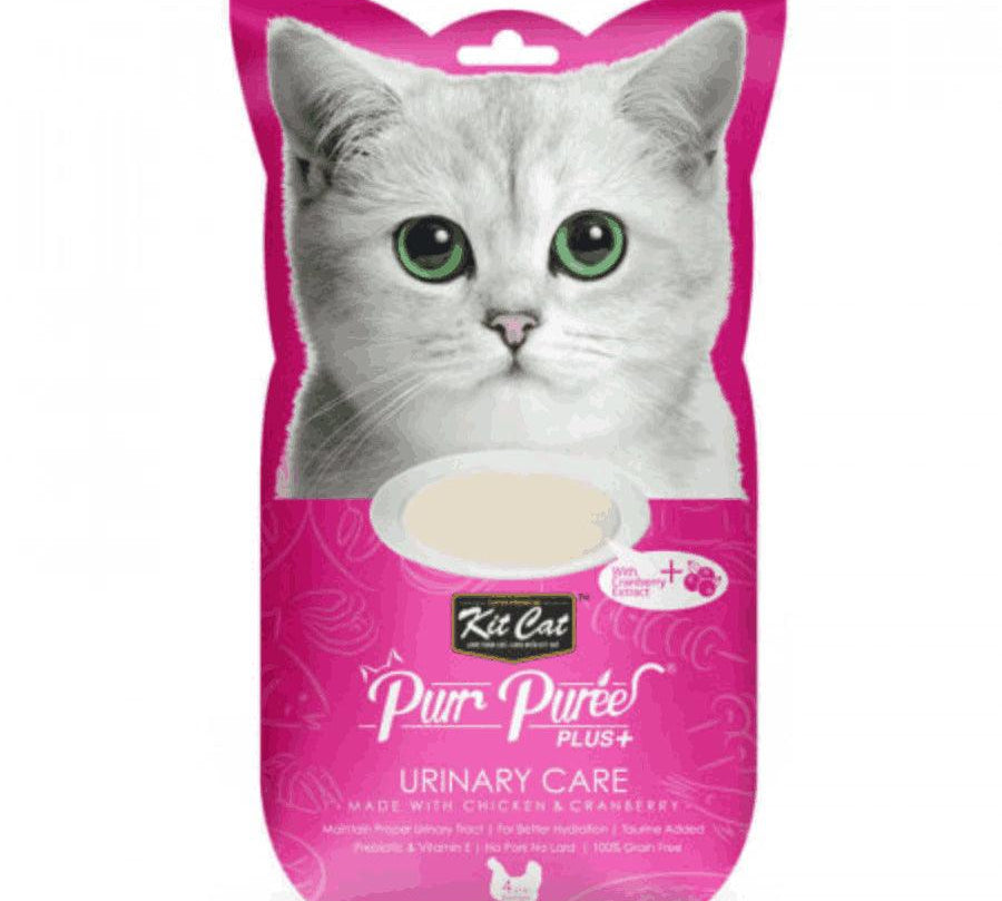 Kit Cat Purr Plus Urinary Care Pollo: Snack para salud urinaria de gatos. Con pollo y arándanos, enriquecido con Omega 3 y 6. Natural y bajo en calorías.