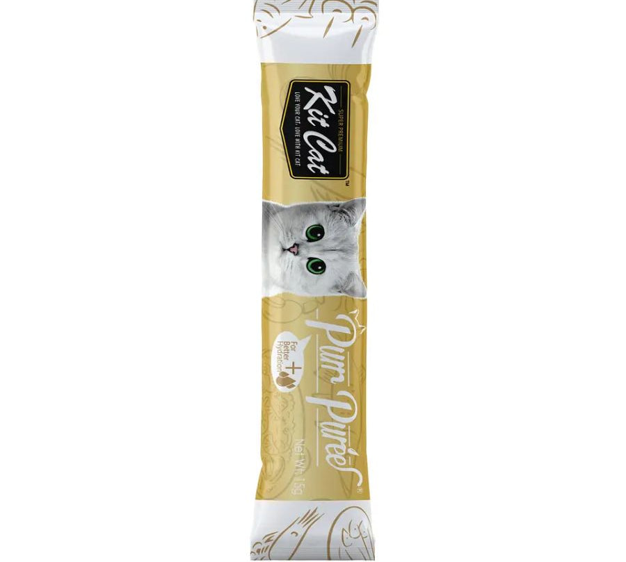 Kit Cat Purr Puree Pollo y Pescado Ahumado: Snack cremoso y nutritivo para gatos. 🐱 Con Omega 3 y 6, perfecto para todas las edades. Natural y bajo en calorías.