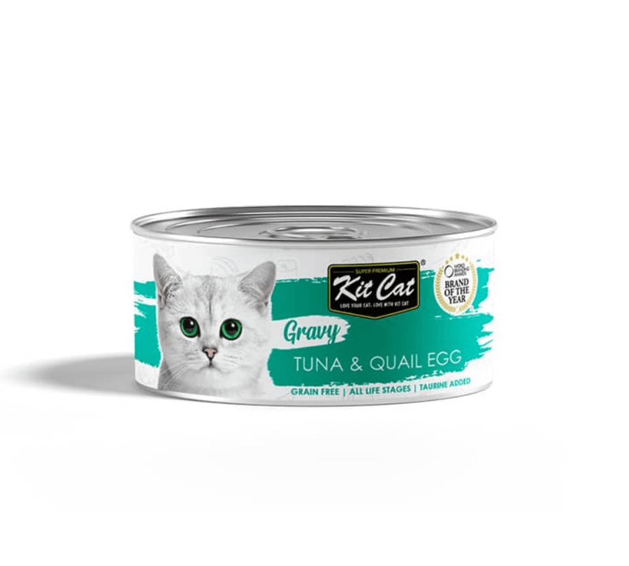 Kit Cat Gravy Series Atún & Huevo de Codorniz: Deliciosa comida húmeda para gatos. 🐱 Enriquecida con nutrientes, promueve la hidratación y la salud.