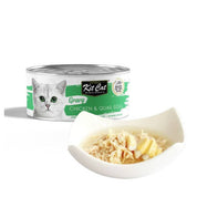 Kit Cat Gravy Series Pollo & Huevo de Codorniz: Deliciosa comida húmeda para gatos. 🐱 Enriquecida con nutrientes, promueve la hidratación y la salud.
