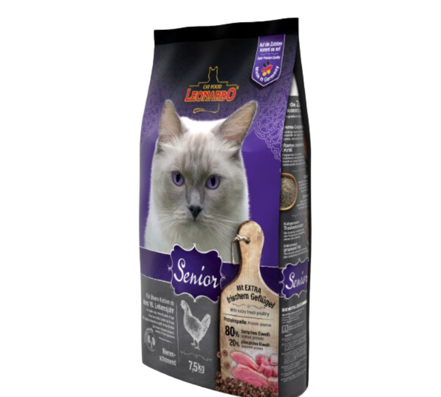 Leonardo Adulto Senior 2kg 🐾👴, nutrición especializada para gatos mayores de 10 años. Soporta la salud renal, cardíaca y promueve un pelaje brillante con krill y chía.