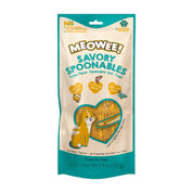Meowee Pollo, Salmón y Pato, golosina cremosa con cuchara incluida. Triple sabor, enriquecida con taurina y sin ingredientes artificiales.
