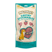 Meowee Salmon, Atun y Camaron, golosina cremosa con cuchara incluida. Triple sabor, enriquecida con taurina y sin ingredientes artificiales. B-Pets