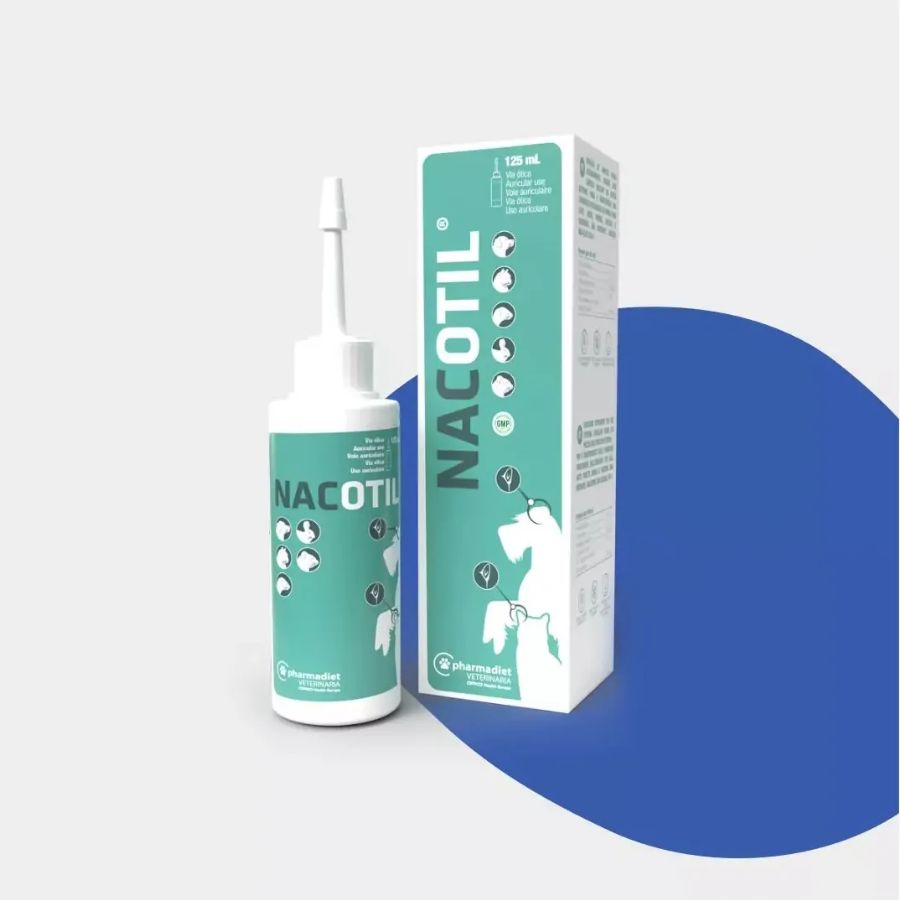 Nacotil 125 ML Limpiador Ótico , solución no oleosa y no irritante para higiene auricular en perros y gatos. Ideal en otitis aguda o crónica. B-Pets