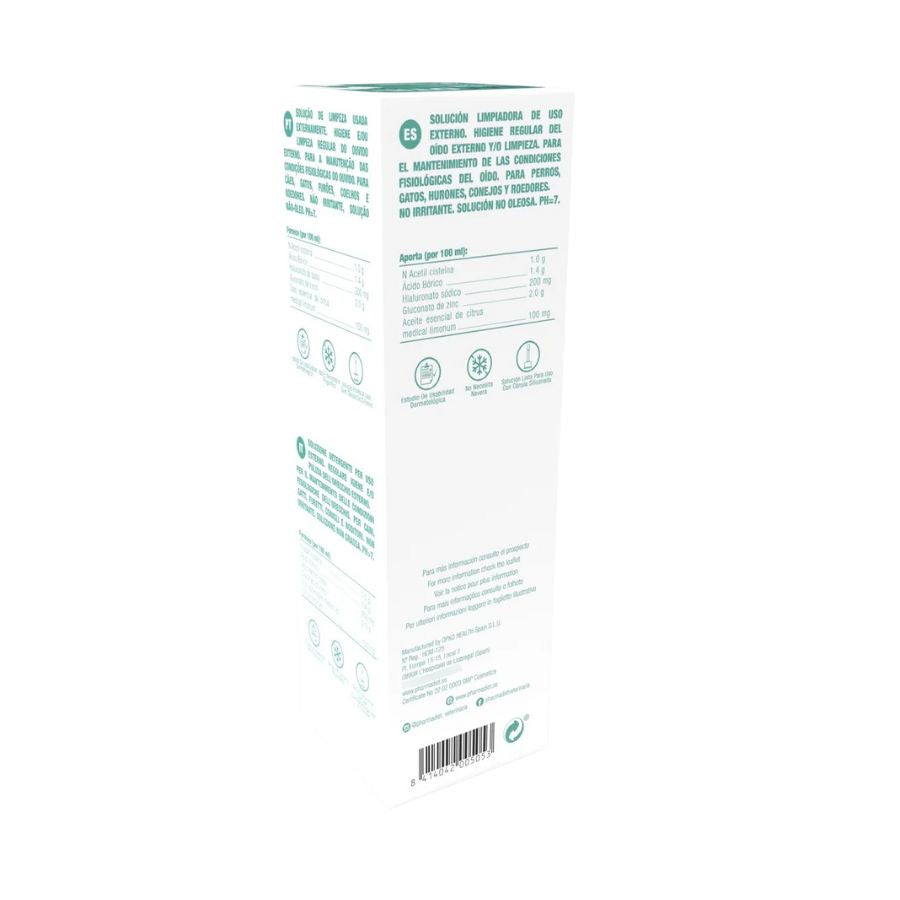 Nacotil 125 ML Limpiador Ótico , solución no oleosa y no irritante para higiene auricular en perros y gatos. Ideal en otitis aguda o crónica. B-Pets