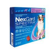 Nexgard Spectra 15.1 a 30 kg, antiparasitario masticable con sabor a carne que protege contra pulgas, garrapatas y parásitos internos por 1 mes. B-Pets