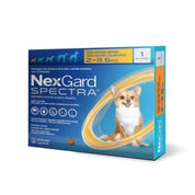 Nexgard Spectra 2 a 3.5 kg, antiparasitario masticable con sabor a carne que protege contra pulgas, garrapatas y parásitos internos por 1 mes. B-Pets