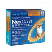 Nexgard Spectra 2 a 3.5 kg, antiparasitario masticable con sabor a carne que protege contra pulgas, garrapatas y parásitos internos por 1 mes. B-Pets