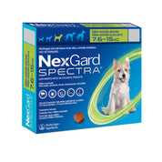 Nexgard Spectra 7.6 a 15 kg, antiparasitario masticable con sabor a carne que protege contra pulgas, garrapatas y parásitos internos por 1 mes. B-Pets