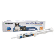 NutraVet Entérico 15g suplemento con probióticos y prebióticos para perros y gatos. Ideal para controlar la diarrea y mejorar la salud digestiva.