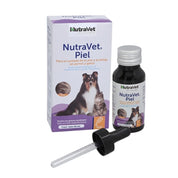 NutraVet Piel 50ml suplemento líquido con omega 3, 6 y vitaminas que mejora la piel, el pelaje y las uñas de tu mascota. Ideal para dermatitis.