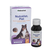NutraVet Piel 50ml suplemento líquido con omega 3, 6 y vitaminas que mejora la piel, el pelaje y las uñas de tu mascota. Ideal para dermatitis.