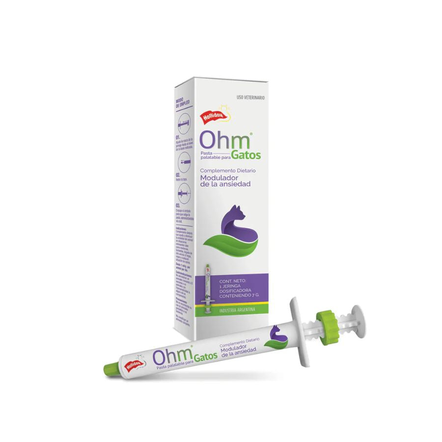 Ohm Pasta Para Gatos - Modulador De Ansiedad, fórmula natural con triptófano, valeriana y teanina. Ayuda a reducir el estrés y mejora la conducta felina.