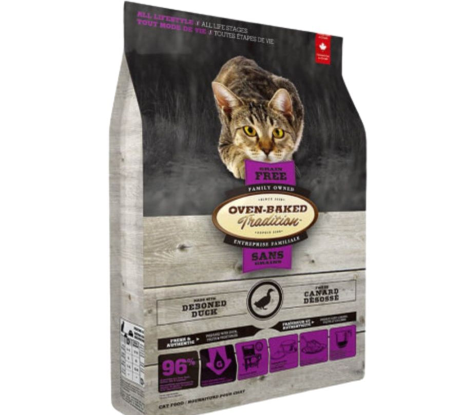 Oven-Baked Grain Free Pato: Alimento premium sin granos para gatos de todas las edades, con pato fresco y croquetas densas. 🦆🐱 Nutrición completa.