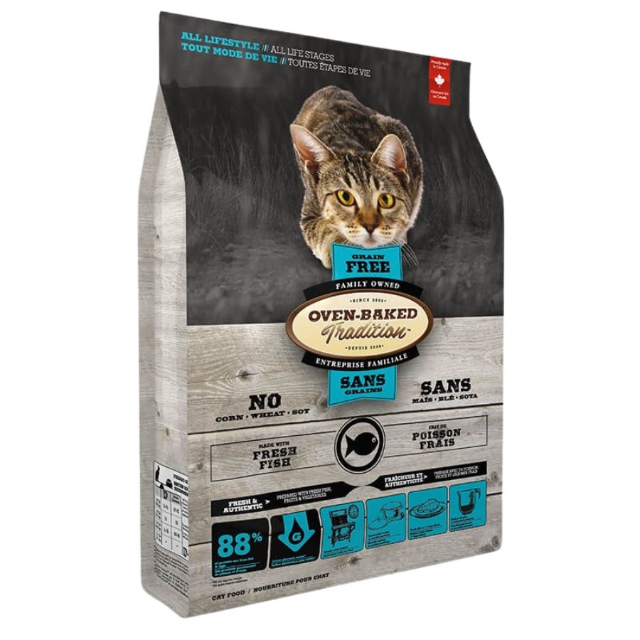Oven-Baked Grain Free Pescado para Gato 4,54 Kg alimento horneado sin granos, alto en proteínas de pescado y con excelente digestibilidad para gatos de todas las edades.
