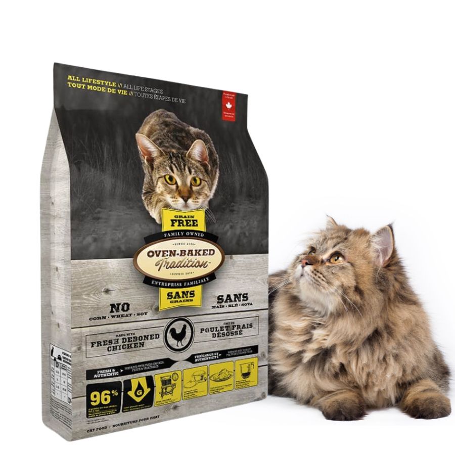 Oven-Baked Grain Free Pollo para Gato 4,54 Kg alimento horneado sin granos, alto en proteínas animales y bajo índice glucémico para gatos de todas las edades.