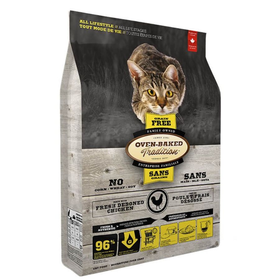 Oven-Baked Grain Free Pollo para Gato 4,54 Kg alimento horneado sin granos, alto en proteínas animales y bajo índice glucémico para gatos de todas las edades.