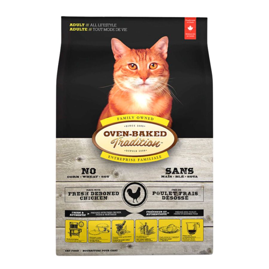 Oven-Baked Adult Cat – Chicken: Alimento para gatos, cocido lentamente, con pollo fresco. Ideal para la digestión. 🐱🍗