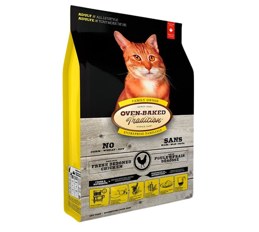 Oven-Baked Tradition Pollo para Gato 4,54 kg alimento horneado con pollo fresco, alta digestibilidad y croquetas densas que sacian más con menos cantidad.