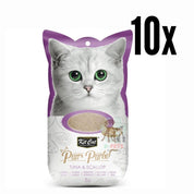Pack 10x Kit Cat Purr Puree Atún y Ostiones: Snack cremoso para gatos desde 2 meses. Ingredientes naturales con Omega 3 y 6. Ideal para todas las etapas de vida.