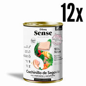 Pack 12x Dibaq Sense Alimento Húmedo Cochinillo de Segovia, receta gourmet grain free con carne fresca, antioxidantes y protectores articulares.