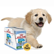 Pack 12x Royal Canin Mini Puppy Pouch: Alimento húmedo para cachorros de razas pequeñas. Favorece crecimiento, inmunidad y digestión. Alta energía y nutrientes esenciales.
