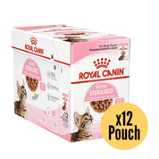 Pack 12x Royal Canin Kitten Sterilised Pouch: Alimento húmedo para gatitos esterilizados de 4 a 12 meses.