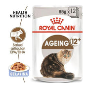 Pack 12x Royal Canin Feline Ageing 12+ Húmedo: Alimento húmedo para gatos mayores de 12 años, con EPA/DHA para salud articular y fósforo adaptado para la función renal. Nutrición completa y equilibrada.