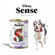 Pack 12x Dibaq Sense Alimento Húmedo Ciervo & Jabalí Lata, receta natural grain free con carnes frescas, antioxidantes y protectores articulares.