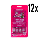 Pack 12x SuniChups Cuidado Digestivo Snack Funcional para Gatos 56gr Sabor Pollo