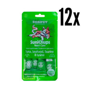 Pack 12x SuniChups Heart Care Snack Funcional para Gatos suplemento cremoso con taurina y omega 3, apoyo cardiovascular, natural y sin granos.