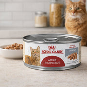 Pack 6x Royal Canin Gato Adulto Instinctive Lata, formulado para la salud urinaria y mantener el peso ideal, preferido instintivamente por los gatos.
