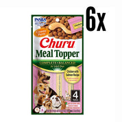 Pack 6x Churu Meal Topper Perro Sabor Pollo y Salmón, alimento completo y cremoso para perros adultos. Sin granos, mejora la hidratación y la digestión.