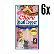 Pack 6x Churu Meal Topper Sabor Atún y Salmón, alimento completo y cremoso para gatos, con alta palatabilidad y 85% de humedad para una mejor hidratación.