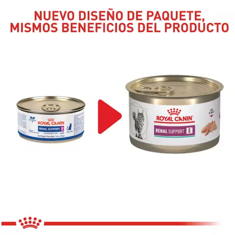 Pack 6x Royal Canin Lata Renal Felino 145Gr es un alimento húmedo con bajo fósforo y proteínas seleccionadas, ideal para gatos con insuficiencia renal crónica.