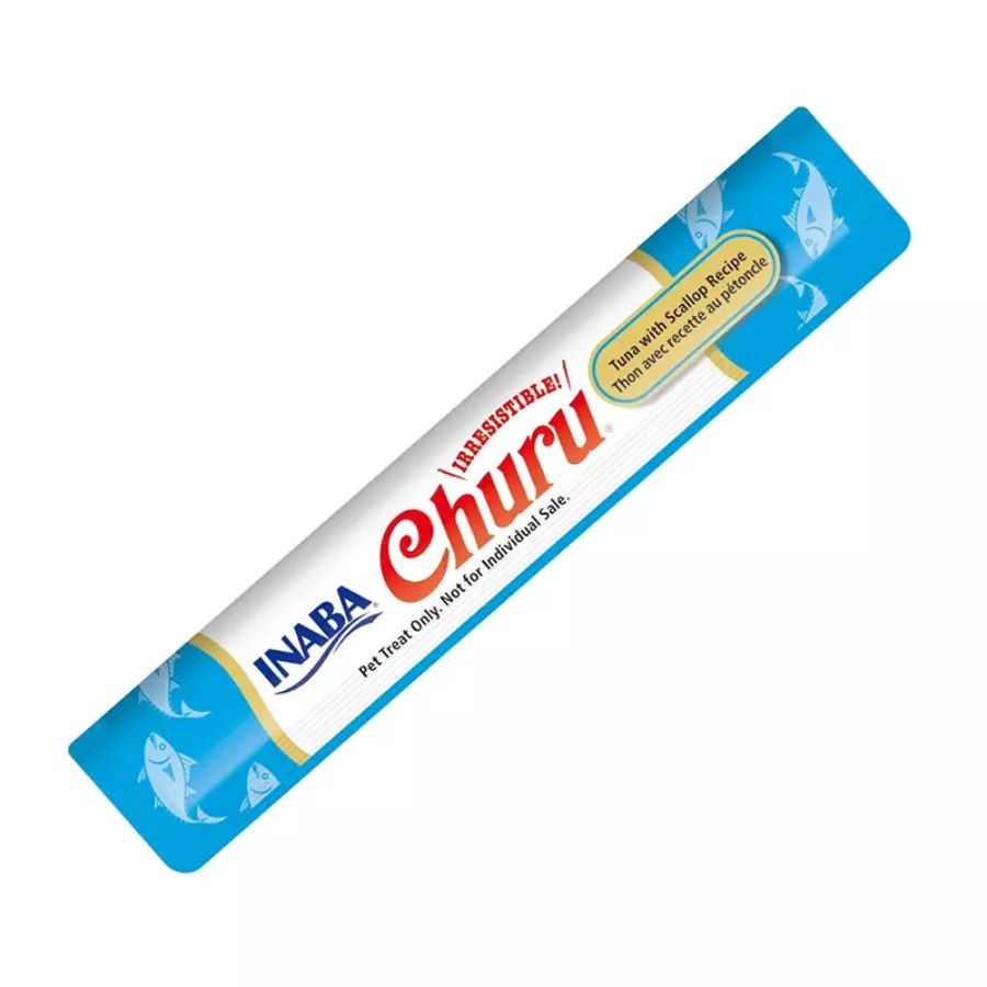 Pack 6x Churu Atún y Ostión: Snack cremoso para gatos, combinación de atún y pollo, alto en humedad para la salud. Libre de granos, ideal para medicamentos.