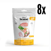 Pack 8x Dibaq Sense Snack Semi Humedo Gastrointestinal de Pollo, ideal para perros con digestiones sensibles, elaborado con pollo fresco y plantas digestivas.