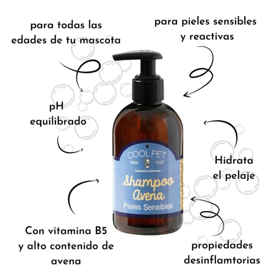 Pack Baño Perros Coolpet 🐾, shampoo y acondicionador de avena para pieles sensibles. Cuidado completo, brillo y suavidad con aroma irresistible.