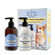 Pack Baño Perros Coolpet 🐾, shampoo y acondicionador de avena para pieles sensibles. Cuidado completo, brillo y suavidad con aroma irresistible.