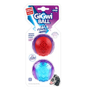 Pack Pelota Squeaker Gigwi Ball Medium pelotas resistentes con sonido, tecnología TPR y superficie dental. Ideales para perros medianos. Pack de 2.