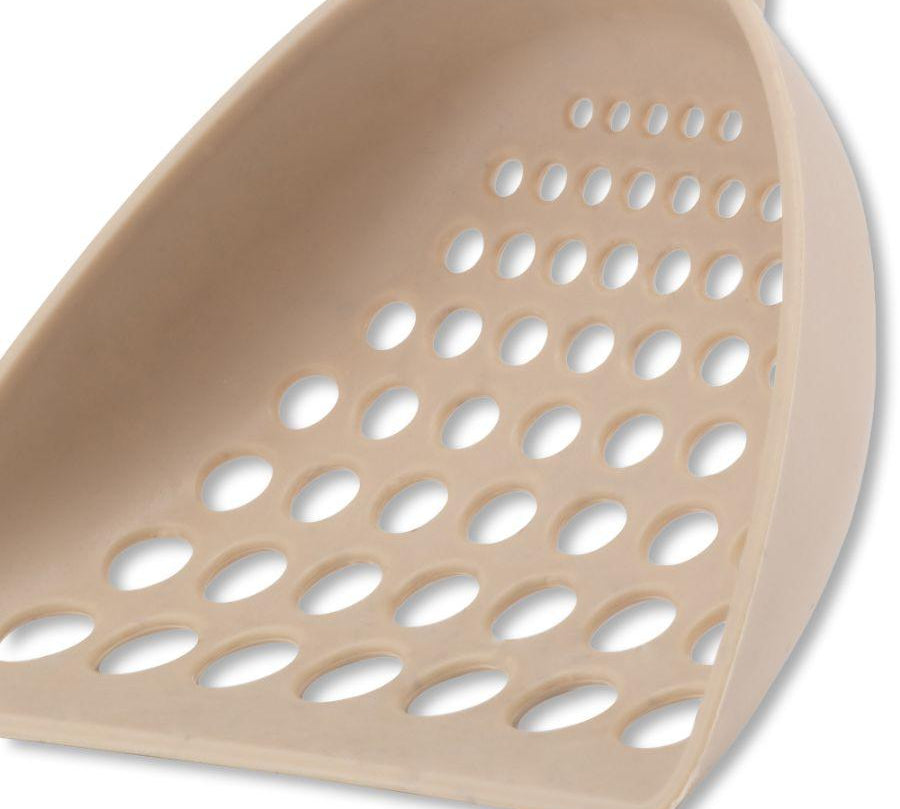 Pala Arenero Beco Natural, hecha de materiales renovables como bambú y cáscara de arroz. Resistente, duradera y fácil de limpiar, ideal para el arenero de tu gato.