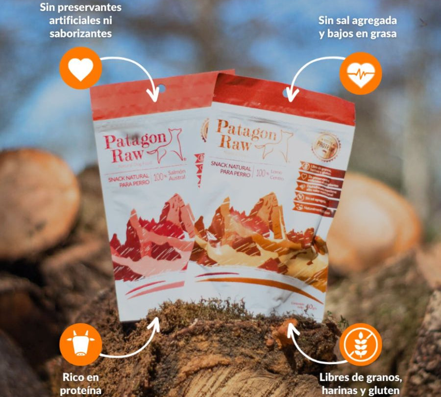 Patagon Raw Snack 100% Lomo de Cerdo para Perros, libre de granos y gluten, ideal para perros con sensibilidades alimentarias. Rico en proteínas y sin aditivos. 🐖