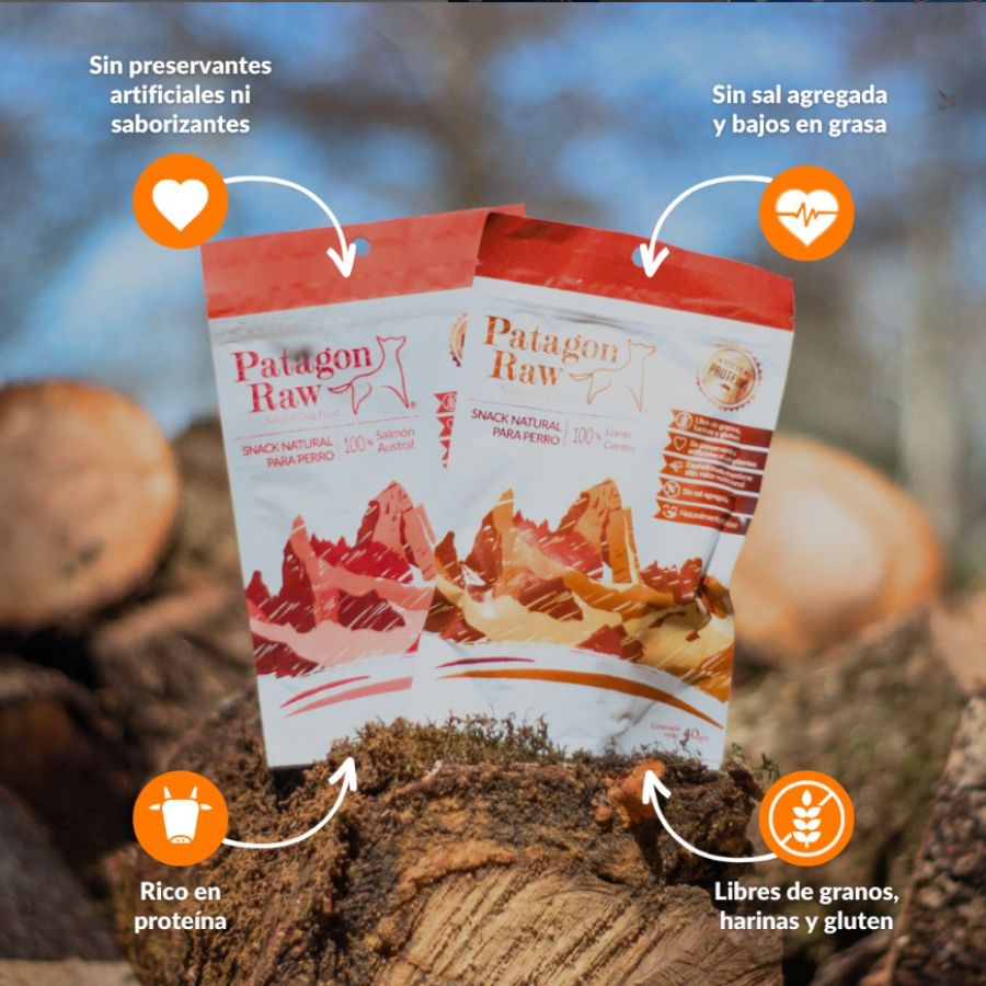 Patagon Raw Snack 100% Lomo de Cerdo para Perros, libre de granos y gluten, ideal para perros con sensibilidades alimentarias. Rico en proteínas y sin aditivos. 🐖